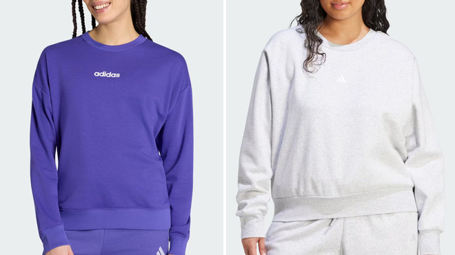 Adidas Essentials Small Logo Feel Cozy Hoodie and Small Logo Feel Cozy Sweatshirt