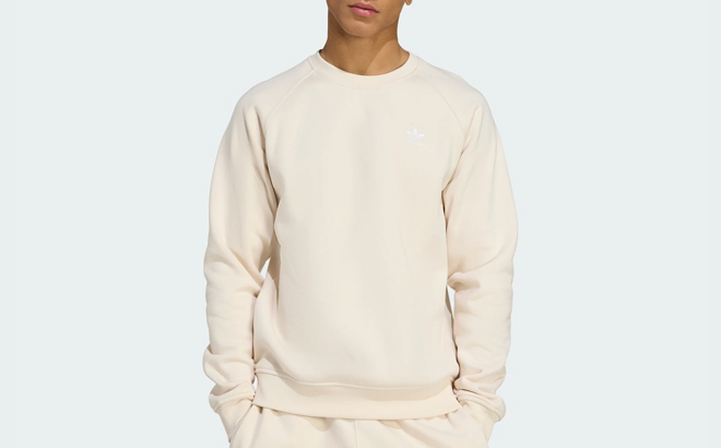 Adidas Mens Trefoil Essentials Crew Sweatshirt Adidas Mens Trefoil Essentials Crew Sweatshirt