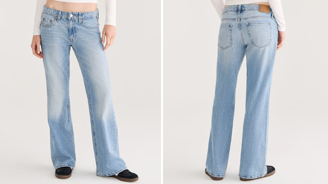 Aeropostale Womens Low Rise Baggy Flare Jeans Aeropostale Womens Low Rise Baggy Flare Jeans