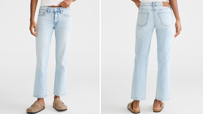 Aeropostale Womens Mid Rise Straight Ankle Jeans Aeropostale Womens Mid Rise Straight Ankle Jeans