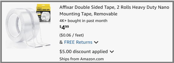 Affixar Extra Strong Double Sided Tape 2 Pack Checkout Page