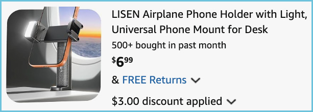 Airplane Phone Holder with Light at Checkout Airplane Phone Holder with Light at Checkout