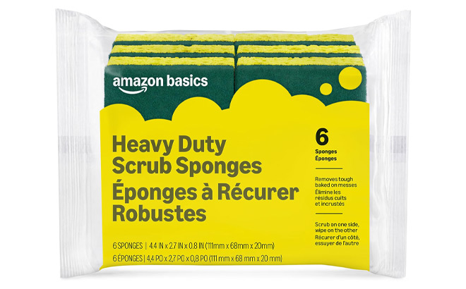 Amazon Basics Heavy Duty Dual Sided Scrub Sponges 6 Pack Amazon Basics Heavy Duty Dual Sided Scrub Sponges 6 Pack