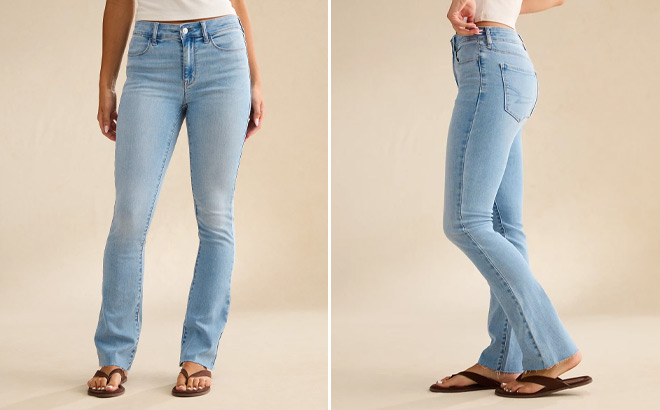 American Eagle Womens High Waisted Kick Boot Jeans