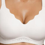 As Fairy Wireless Bras for Women Jelly Push Up Scalloped T Shirt Bra in White