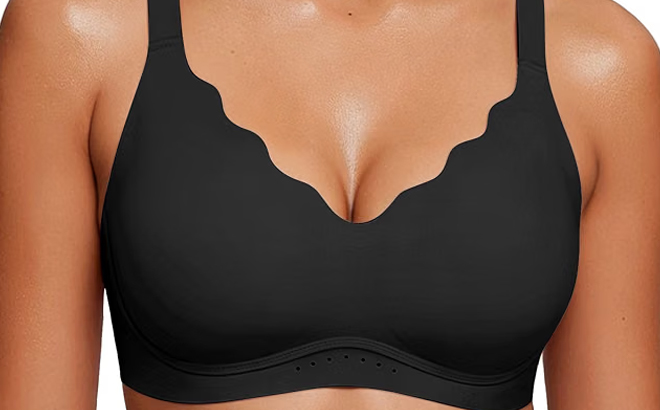 As Fairy Wireless Bras for Women Jelly Push Up Scalloped T Shirt Bra