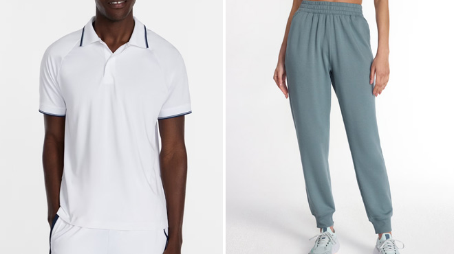 Athletic Works Mens Modern Tennis Polo Shirt and Womens Super Soft Jogger Sweatpants Athletic Works Mens Modern Tennis Polo Shirt and Womens Super Soft Jogger Sweatpants