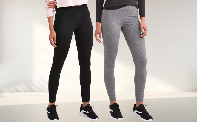 Athletic Works Womens Active Fit Mid Rise Leggings Athletic Works Womens Active Fit Mid Rise Leggings