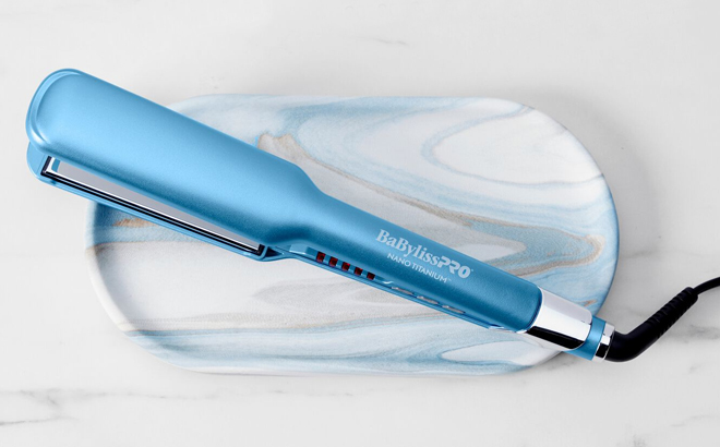 BaBylissPRO Ultra Sleek Flat Iron on a Marble Dish BaBylissPRO Ultra Sleek Flat Iron on a Marble Dish