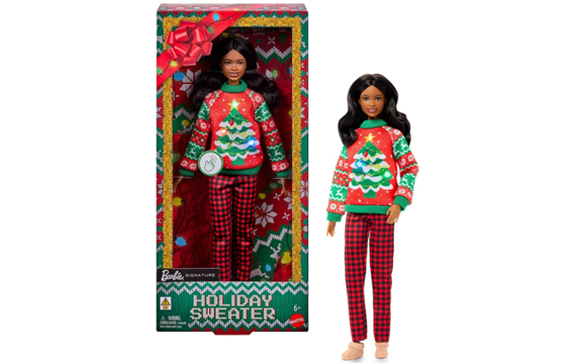 Barbie Holiday Sweater Collectible Doll in Themed Red Knit Sweater Barbie Holiday Sweater Collectible Doll in Themed Red Knit Sweater