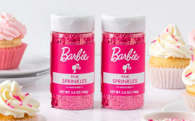 Barbie Pink Sprinkles on a Table