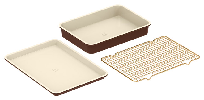 Beautiful by Drew Barrymore 3 Piece Nonstick Metal Bakeware Set