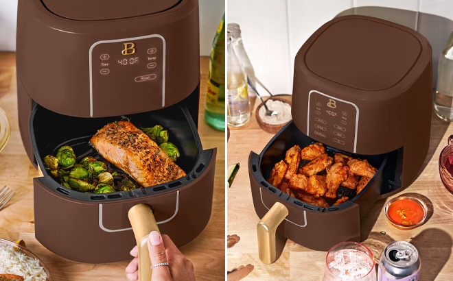 Beautiful by Drew Barrymore 3 Quart Air Fryer In Chocolate Color