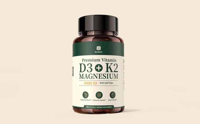 BienRaiz Vitamin D3 K2 Magnesium Glycinate Softgels
