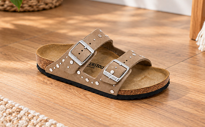 BirkenstockLittle Girls Arizona Rivets Suede Leather Sandals BirkenstockLittle Girls Arizona Rivets Suede Leather Sandals