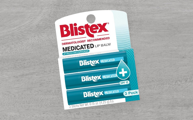 Blistex Medicated Lip Balm 3 Count on the Table Blistex Medicated Lip Balm 3 Count on the Table
