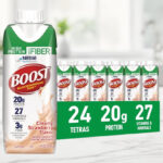 Boost 24 Count High Protein with Fiber Balanced Nutritional Shakes in Strawberry