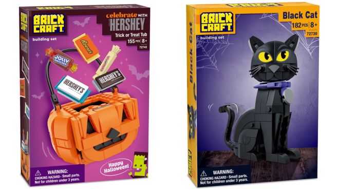 Brickcraft HERSHEYS Trick or Treat Tub Building Kit and black cat set
