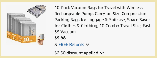 Briono Vacuum Storage Bags Checkout Page Briono Vacuum Storage Bags Checkout Page