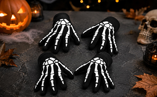 CROSSFINGERS Skeleton Gloves 2 Pairs CROSSFINGERS Skeleton Gloves 2 Pairs