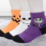 Character Halloween Cozy Quarter Socks 3 Pack on the Feet