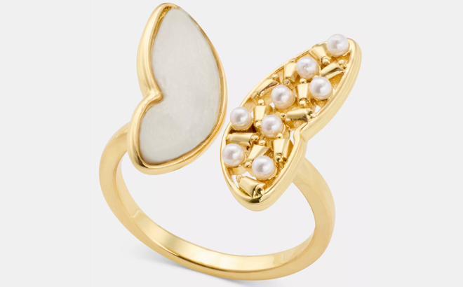 Charter Club Mother of Pearl Cubic Zirconia Butterfly Ring