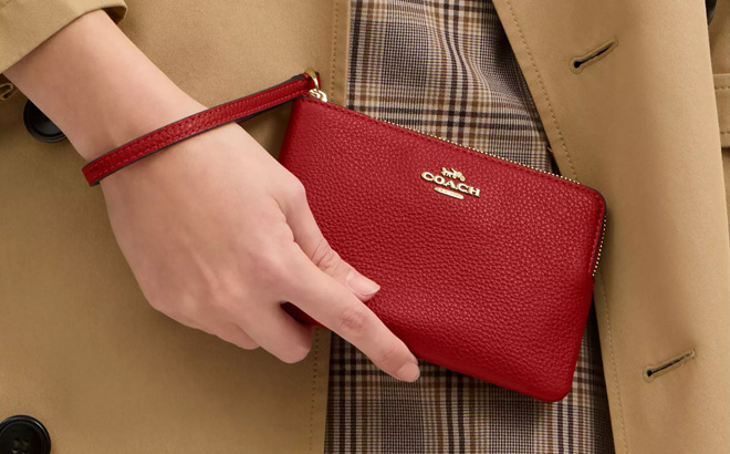 Coach Corner Zip Wristlet