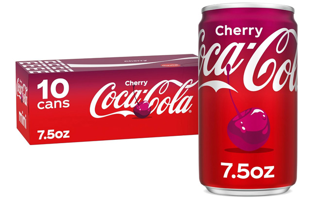 Coca Cola Cherry Soda Soft Drink Fridge Pack Mini Cans 10 Pack Coca Cola Cherry Soda Soft Drink Fridge Pack Mini Cans 10 Pack