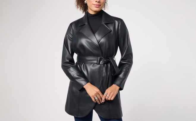 Colleen Lopez Signature Faux Leather Jacket