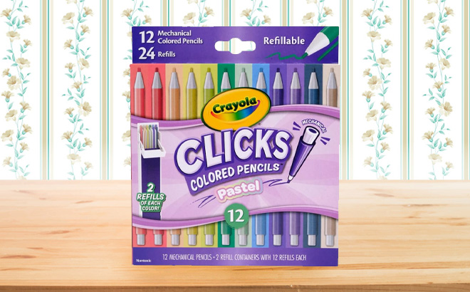 Crayola Clicks 2 0mm Mechanical Colored Pencil Set 12 Count on the Table Crayola Clicks 2 0mm Mechanical Colored Pencil Set 12 Count on the Table