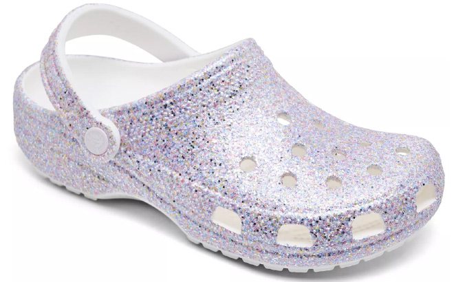 Crocs Big Girls Glitter Classic Clogs Crocs Big Girls Glitter Classic Clogs
