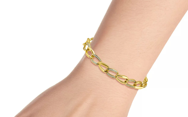 Cubic Zirconia Pave Open Link Bracelet