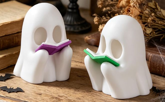 DAZONGE 2Pack 3D Printed LED Reading Ghost Halloween Decorations DAZONGE 2Pack 3D Printed LED Reading Ghost Halloween Decorations