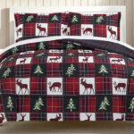 Deer Check Reversible Microfiber 3 Piece Comforter Set