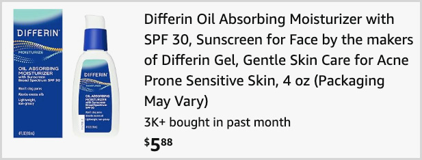 Differin Oil Absorbing Moisturizer with SPF at Checkout Differin Oil Absorbing Moisturizer with SPF at Checkout
