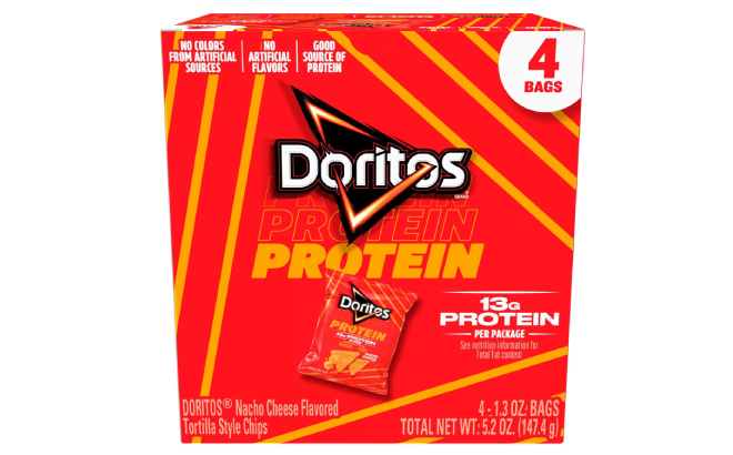 Doritos Protein Nacho Cheese Tortilla Chips 4 Pack Doritos Protein Nacho Cheese Tortilla Chips 4 Pack