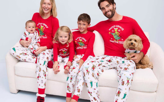 Dr Seuss Grinch Family Matching Pajamas