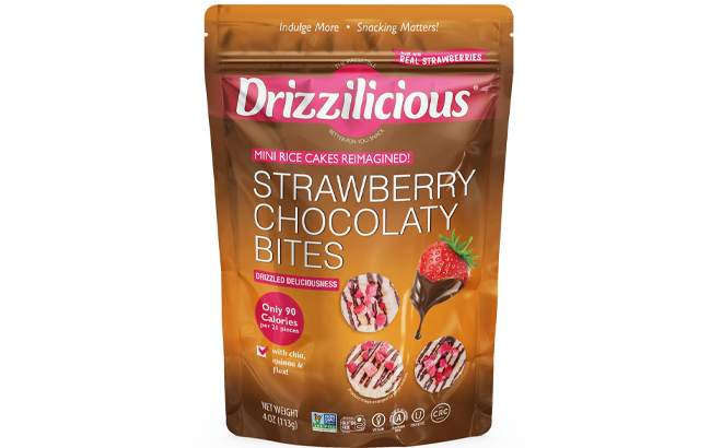 Drizzilicious Strawberry Chocolaty Bites Mini Rice Cakes 4 OZ Drizzilicious Strawberry Chocolaty Bites Mini Rice Cakes 4 OZ