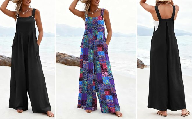 Ekouaer Womens Overalls Boho Summer Jumpsuit