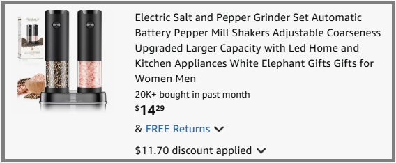 Electric Salt and Pepper Grinder Set Checkout Page Electric Salt and Pepper Grinder Set Checkout Page