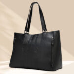Elle Roamer Vegan Leather Weekender Tote Bag in Black