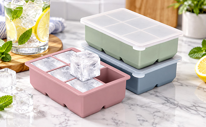 Excnorm Silicone Ice Cube Trays 3‑Pack