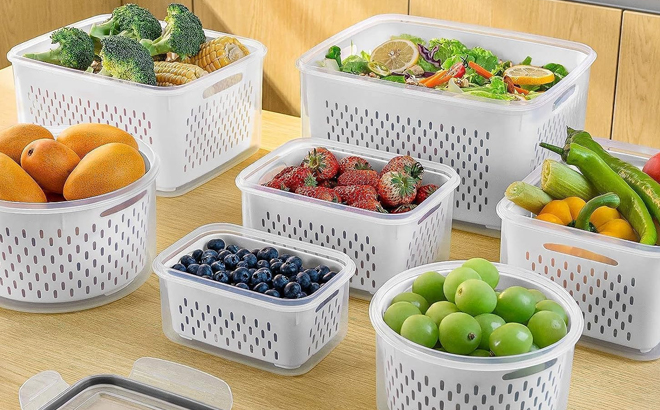 FRESHMAGE Food Storage Containers on a Table FRESHMAGE Food Storage Containers on a Table