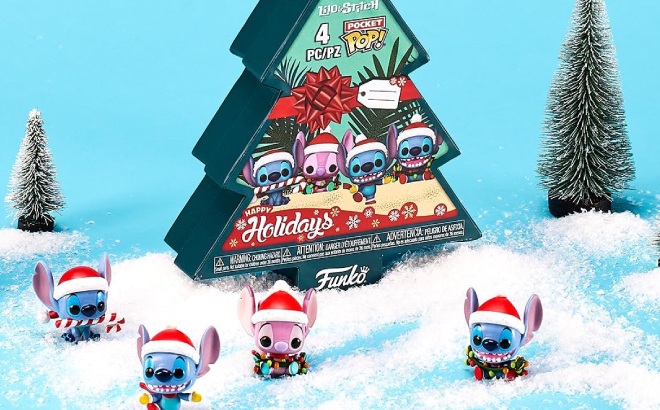 Funko Pocket Pop Stitch Holiday 4 Pack Tree Box