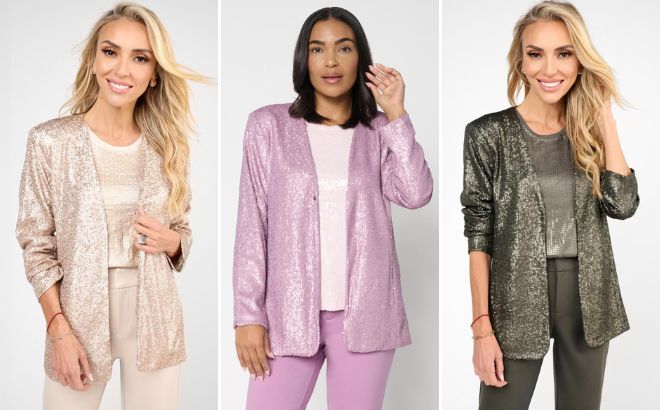 G by Giuliana Sequin Knit Cardigans G by Giuliana Sequin Knit Cardigans