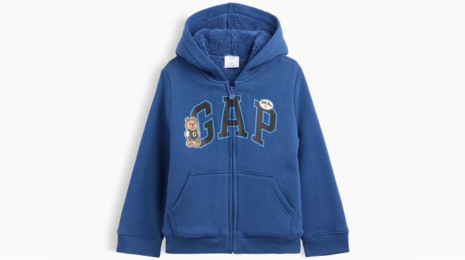 GAP Factory babyGap Sherpa Lined Logo Zip Hoodie GAP Factory babyGap Sherpa Lined Logo Zip Hoodie