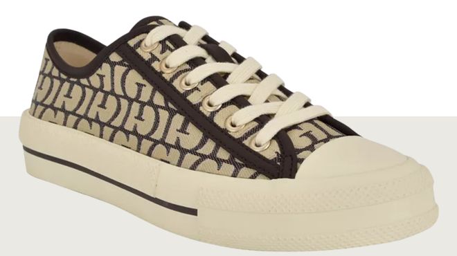 GUESS Womens Carey Jacquard Logo Lace Up Sneakers GUESS Womens Carey Jacquard Logo Lace Up Sneakers