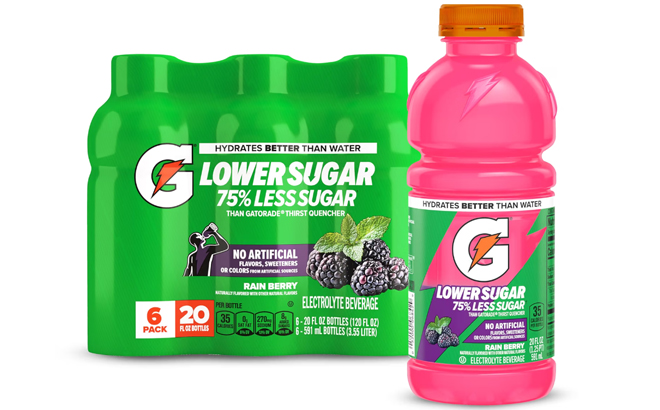 Gatorade Lower Sugar Sports Drink Rain Berry 6 Pack Gatorade Lower Sugar Sports Drink Rain Berry 6 Pack