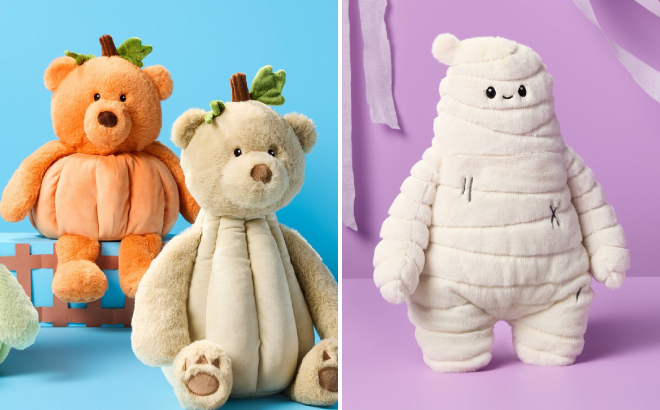 Gigglescape 13 Pumpkin Bear Stuffed Animal and 14 Yeti Mummy Plush Gigglescape 13 Pumpkin Bear Stuffed Animal and 14 Yeti Mummy Plush