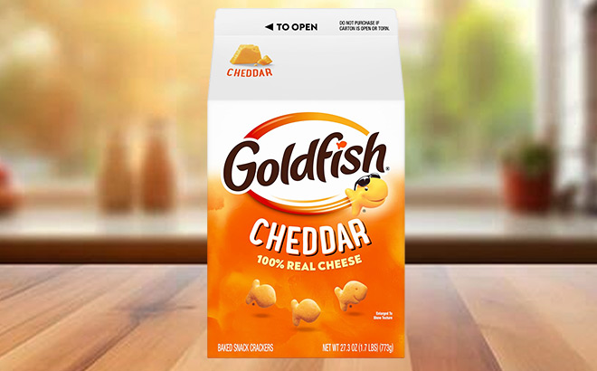 Goldfish Cheddar Cheese Crackers Box Goldfish Cheddar Cheese Crackers Box